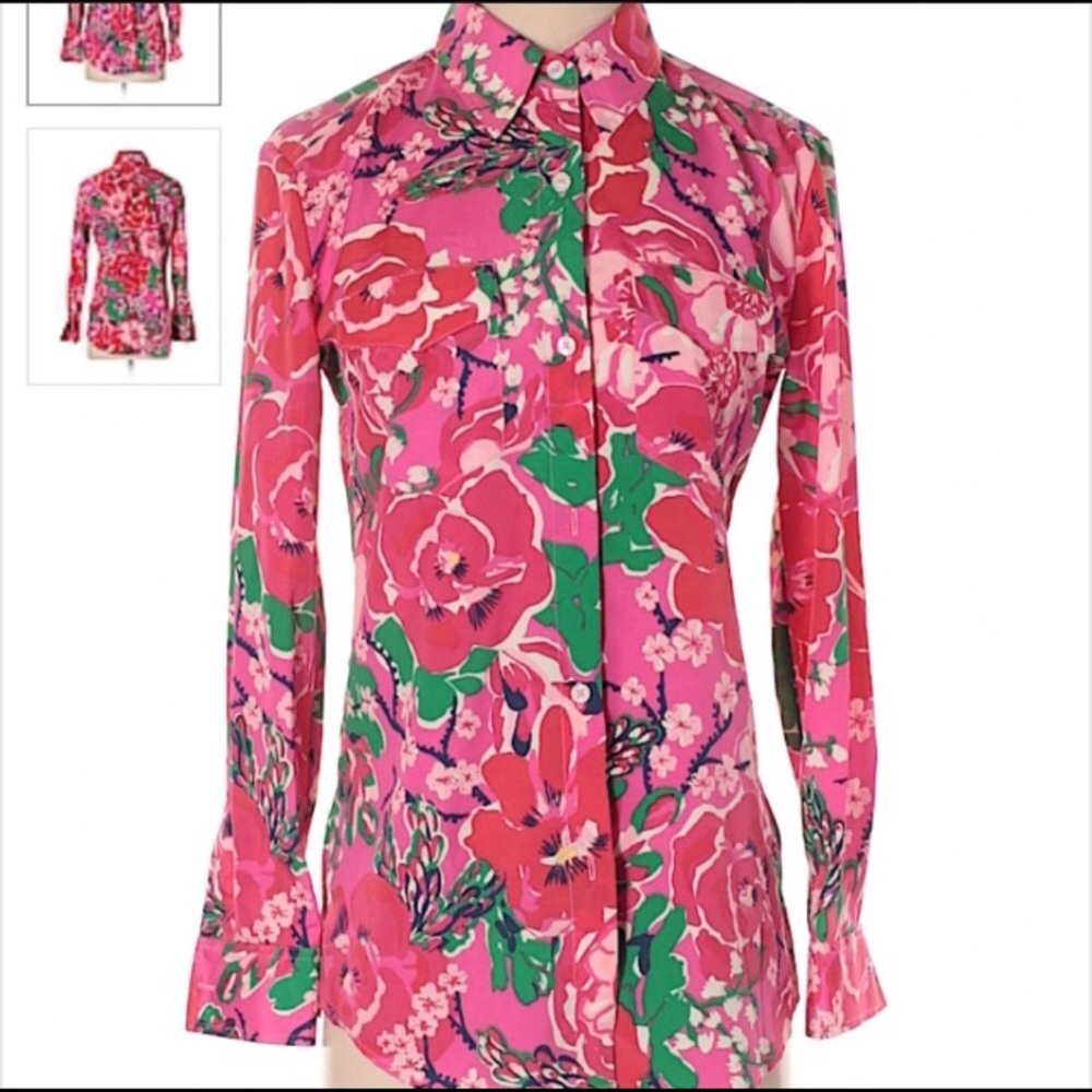 🌸Lilly Pulitzer Colorful Floral Blouse 👚